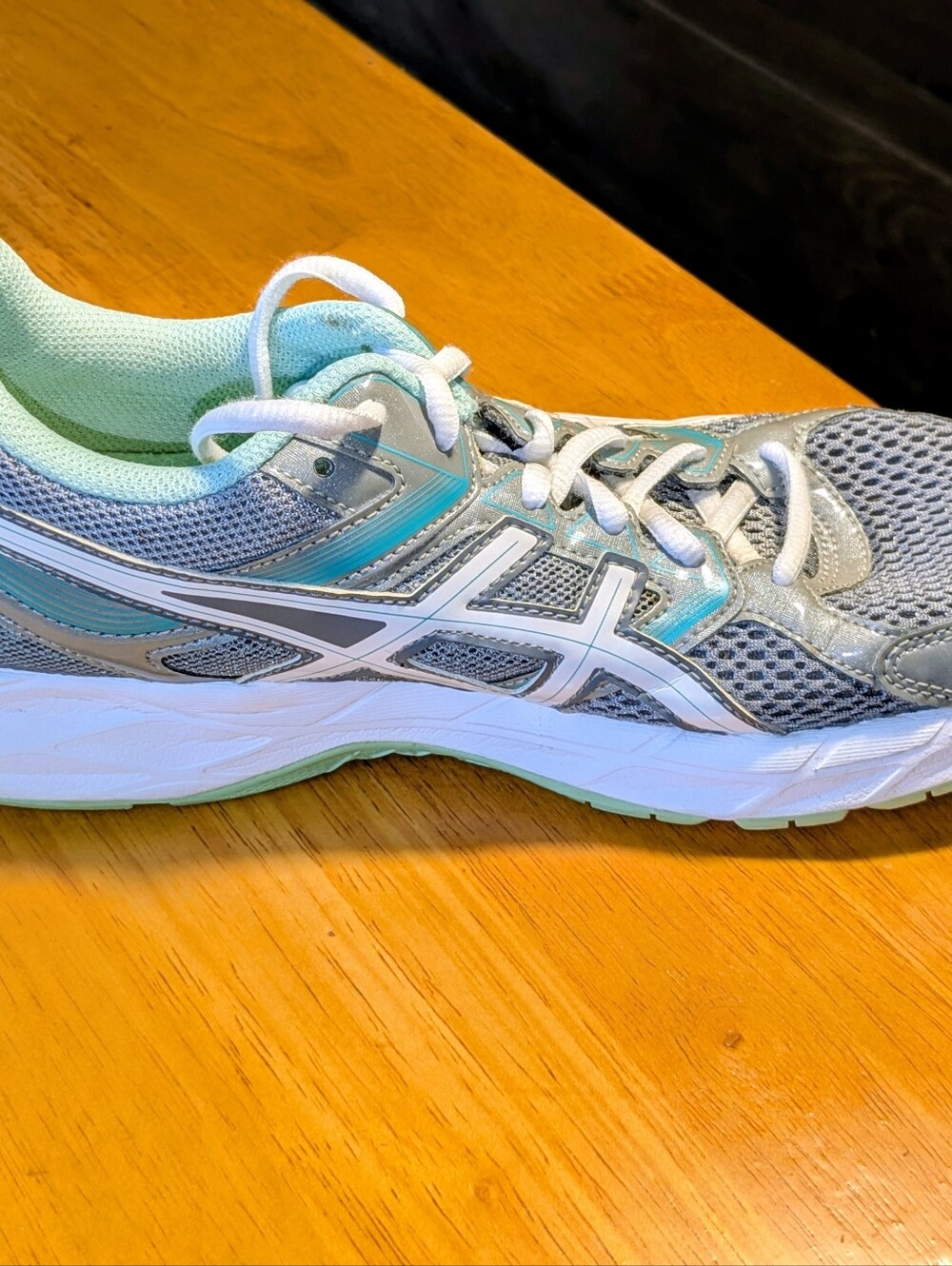 Asics Gel-Contend 3 T5G5Q Grey Green Women's Running Shoes 9.5D Sneakers Sports - Picture 7 of 16